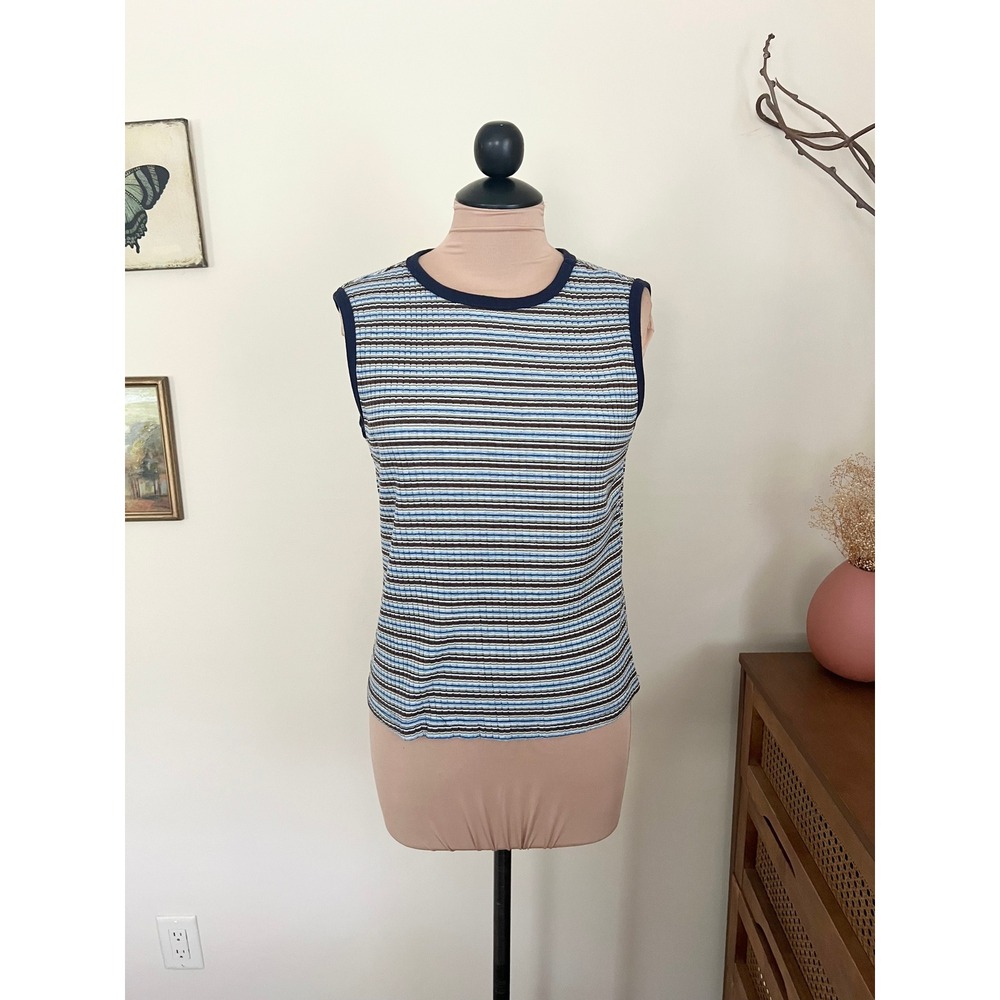 Vintage 90's Striped Ribbed Tank Top